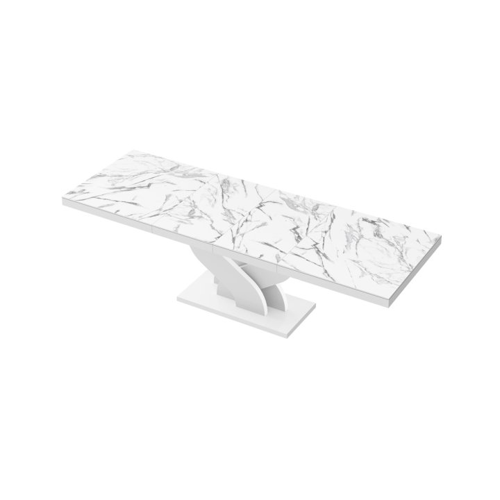 Stół Bella 160 Venatino Dark Mat+Biały Super Print (Hg/Mat)
